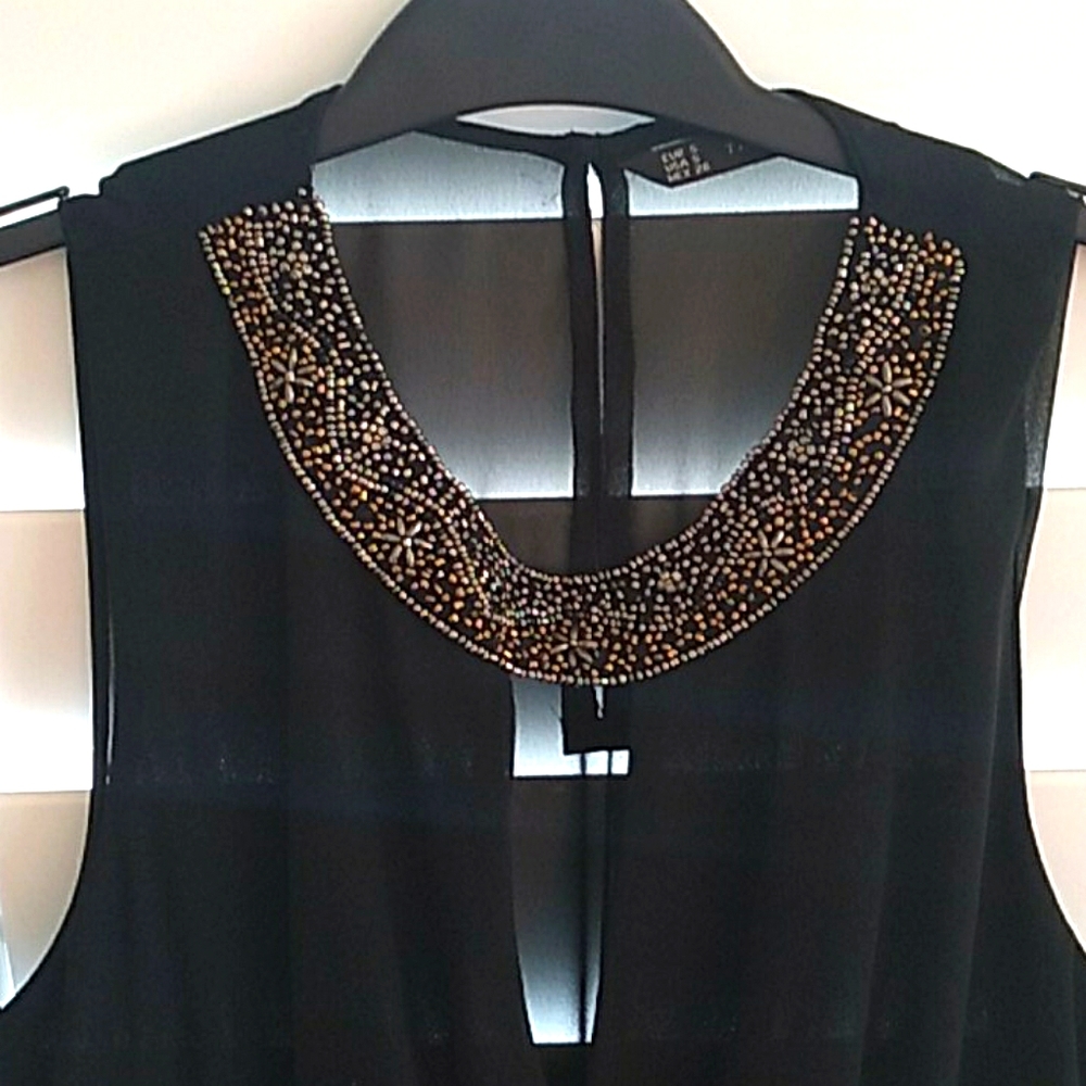 Zara beaded black dress (sz S)